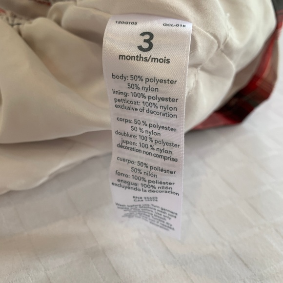 Carter's Red Plaid Taffeta Petticoat Holiday Dress, Size 3m, Christmas, Festive - Picture 5 of 7